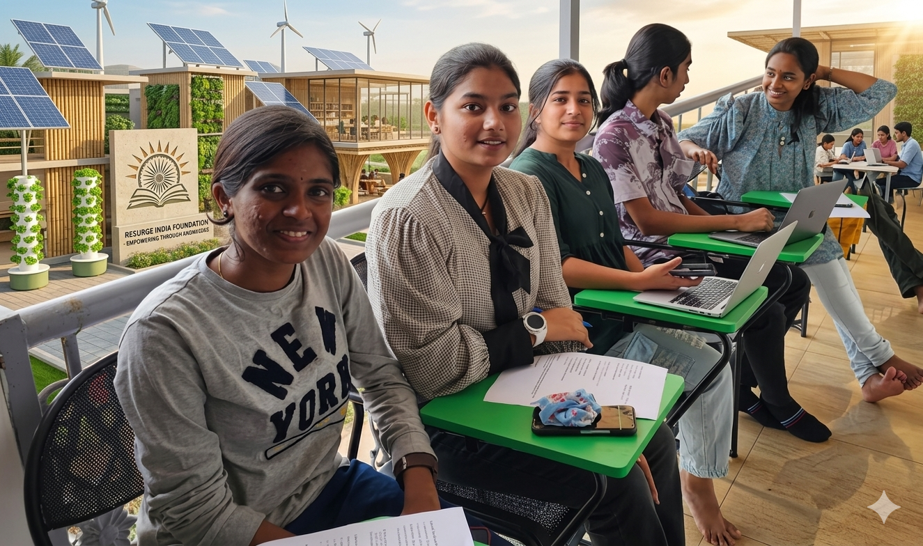 Students learning at Resurge India Foundation